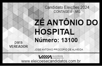 Candidato ZÉ ANTÔNIO DO HOSPITAL 2024 - CONTAGEM - Eleições