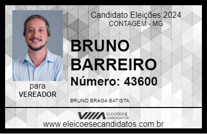 Candidato BRUNO BARREIRO 2024 - CONTAGEM - Eleições