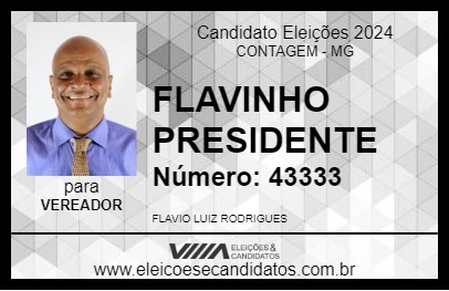 Candidato FLAVINHO PRESIDENTE 2024 - CONTAGEM - Eleições