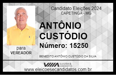 Candidato ANTÔNIO CUSTÓDIO 2024 - CAPETINGA - Eleições