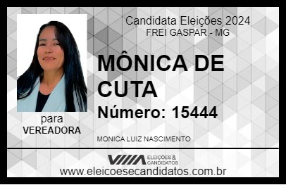 Candidato MÔNICA DE CUTA 2024 - FREI GASPAR - Eleições