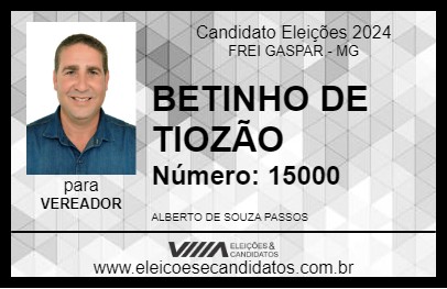 Candidato BETINHO DE TIOZÃO 2024 - FREI GASPAR - Eleições