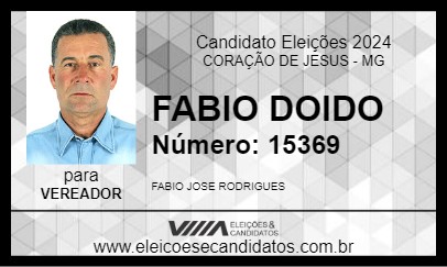 Candidato FABIO DOIDO 2024 - CORAÇÃO DE JESUS - Eleições