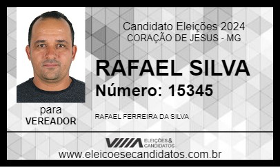 Candidato RAFAEL SILVA 2024 - CORAÇÃO DE JESUS - Eleições