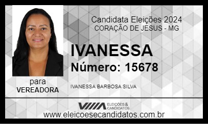 Candidato IVANESSA 2024 - CORAÇÃO DE JESUS - Eleições