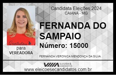 Candidato FERNANDA DO SAMPAIO 2024 - CAIANA - Eleições