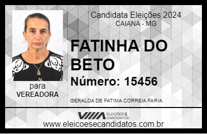 Candidato FATINHA DO BETO 2024 - CAIANA - Eleições