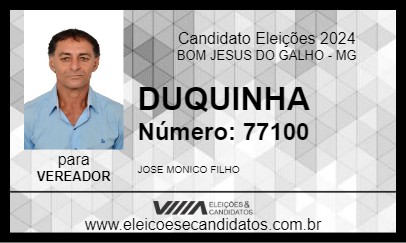 Candidato DUQUINHA 2024 - BOM JESUS DO GALHO - Eleições