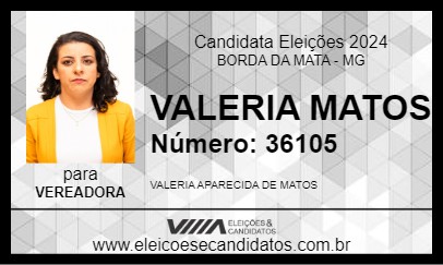 Candidato VALERIA MATOS 2024 - BORDA DA MATA - Eleições