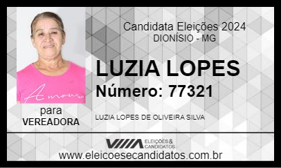 Candidato LUZIA LOPES 2024 - DIONÍSIO - Eleições