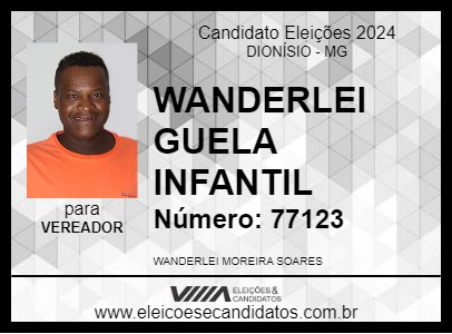 Candidato WANDERLEI GUELA INFANTIL 2024 - DIONÍSIO - Eleições