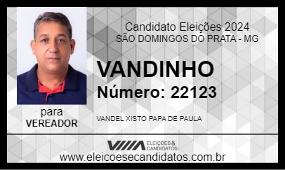 Candidato VANDINHO 2024 - SÃO DOMINGOS DO PRATA - Eleições