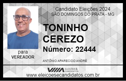 Candidato TONINHO CEREZO 2024 - SÃO DOMINGOS DO PRATA - Eleições