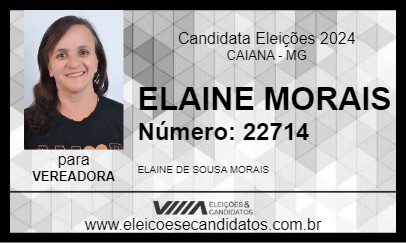 Candidato ELAINE MORAIS 2024 - CAIANA - Eleições