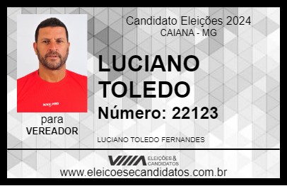 Candidato LUCIANO TOLEDO 2024 - CAIANA - Eleições