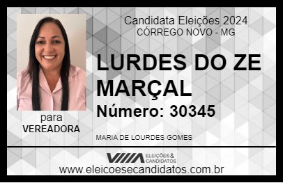 Candidato LURDES DO ZE MARÇAL 2024 - CÓRREGO NOVO - Eleições