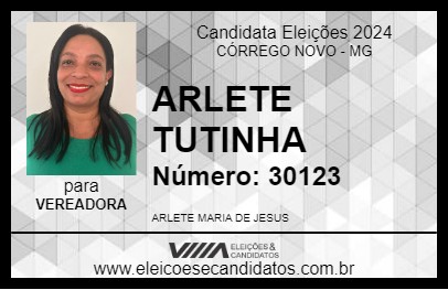 Candidato ARLETE TUTINHA 2024 - CÓRREGO NOVO - Eleições