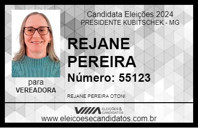 Candidato REJANE PEREIRA 2024 - PRESIDENTE KUBITSCHEK - Eleições