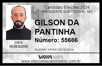 Candidato GILSON DA PANTINHA 2024 - PRESIDENTE KUBITSCHEK - Eleições