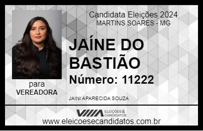 Candidato JAÍNE DO BASTIÃO 2024 - MARTINS SOARES - Eleições