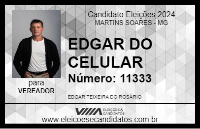 Candidato EDGAR DO CELULAR 2024 - MARTINS SOARES - Eleições