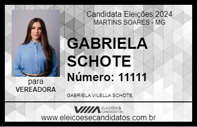 Candidato GABRIELA SCHOTE 2024 - MARTINS SOARES - Eleições