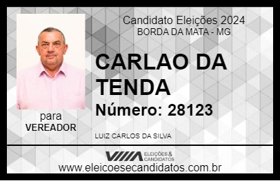 Candidato CARLAO DA TENDA 2024 - BORDA DA MATA - Eleições