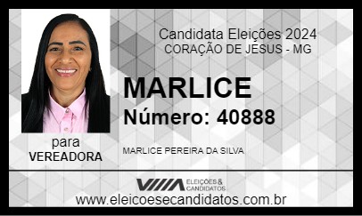 Candidato MARLICE 2024 - CORAÇÃO DE JESUS - Eleições