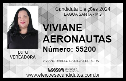 Candidato VIVIANE AERONAUTAS 2024 - LAGOA SANTA - Eleições