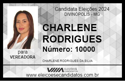 Candidato CHARLENE RODRIGUES 2024 - DIVINÓPOLIS - Eleições