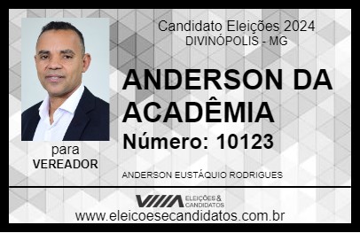 Candidato ANDERSON DA ACADEMIA 2024 - DIVINÓPOLIS - Eleições