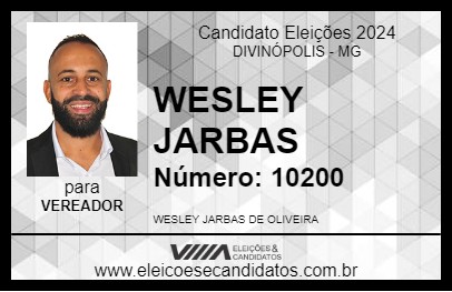 Candidato WESLEY JARBAS 2024 - DIVINÓPOLIS - Eleições