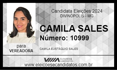 Candidato CAMILA SALES 2024 - DIVINÓPOLIS - Eleições