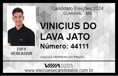 Candidato VINICIUS DO LAVA JATO 2024 - CLARAVAL - Eleições