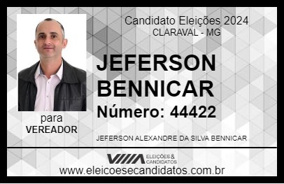 Candidato JEFERSON BENNICAR 2024 - CLARAVAL - Eleições