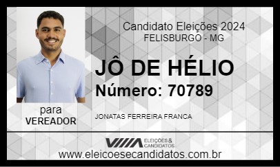 Candidato JÔ DE HÉLIO 2024 - FELISBURGO - Eleições