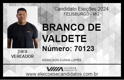 Candidato BRANCO DE VALDETE 2024 - FELISBURGO - Eleições