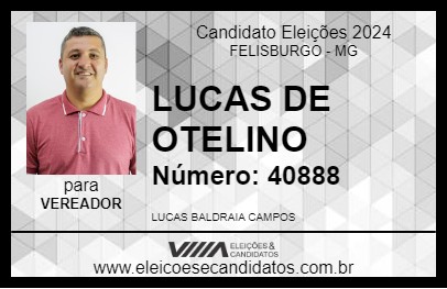 Candidato LUCAS DE OTELINO  2024 - FELISBURGO - Eleições