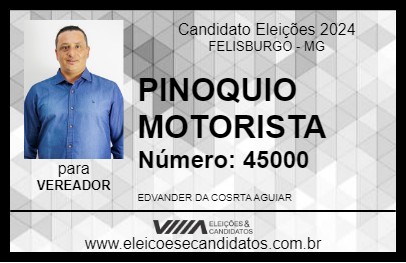 Candidato PINOQUIO MOTORISTA 2024 - FELISBURGO - Eleições