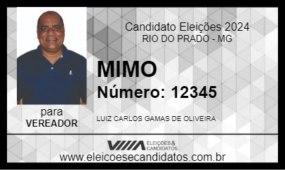 Candidato MIMO 2024 - RIO DO PRADO - Eleições