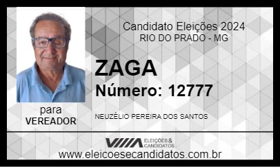 Candidato ZAGA 2024 - RIO DO PRADO - Eleições