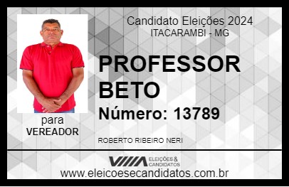 Candidato PROFESSOR BETO 2024 - ITACARAMBI - Eleições