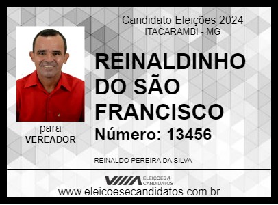 Candidato REINALDINHO DO SÃO FRANCISCO 2024 - ITACARAMBI - Eleições