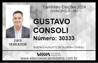 Candidato GUSTAVO CONSOLI 2024 - DIVINÓPOLIS - Eleições