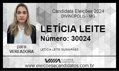 Candidato LETÍCIA LEITE 2024 - DIVINÓPOLIS - Eleições