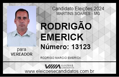 Candidato RODRIGÃO EMERICK 2024 - MARTINS SOARES - Eleições