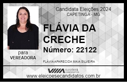 Candidato FLÁVIA DA CRECHE 2024 - CAPETINGA - Eleições