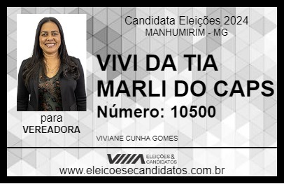 Candidato VIVIANE ENFERMEIRA 2024 - MANHUMIRIM - Eleições