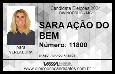 Candidato SARA AÇÃO DO BEM 2024 - DIVINÓPOLIS - Eleições