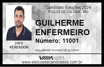 Candidato GUILHERME ENFERMEIRO 2024 - POÇOS DE CALDAS - Eleições